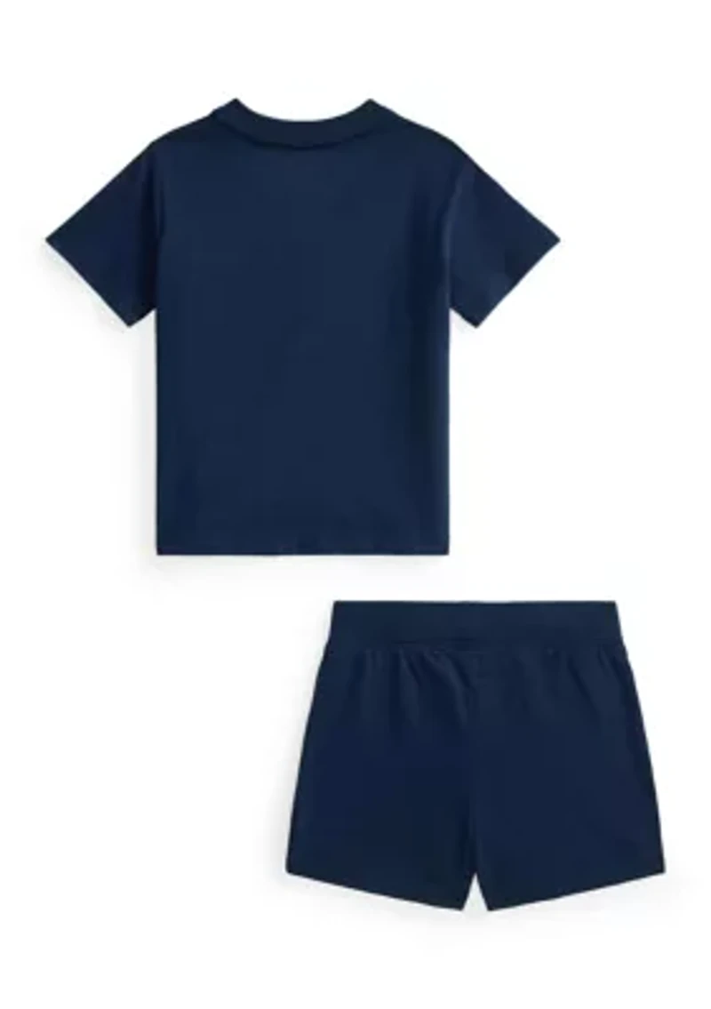 Baby Boys Flag Cotton Jersey Shirt & Short