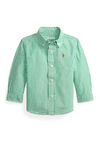 Baby Boys Striped Cotton Seersucker Shirt