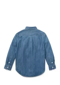 Toddler Boys Cotton Chambray Sport Shirt