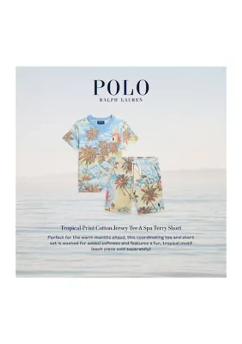 Toddler Boys Tropical Print Spa Terry Shorts