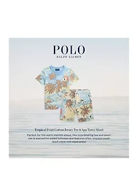 Toddler Boys Tropical Print Spa Terry Shorts