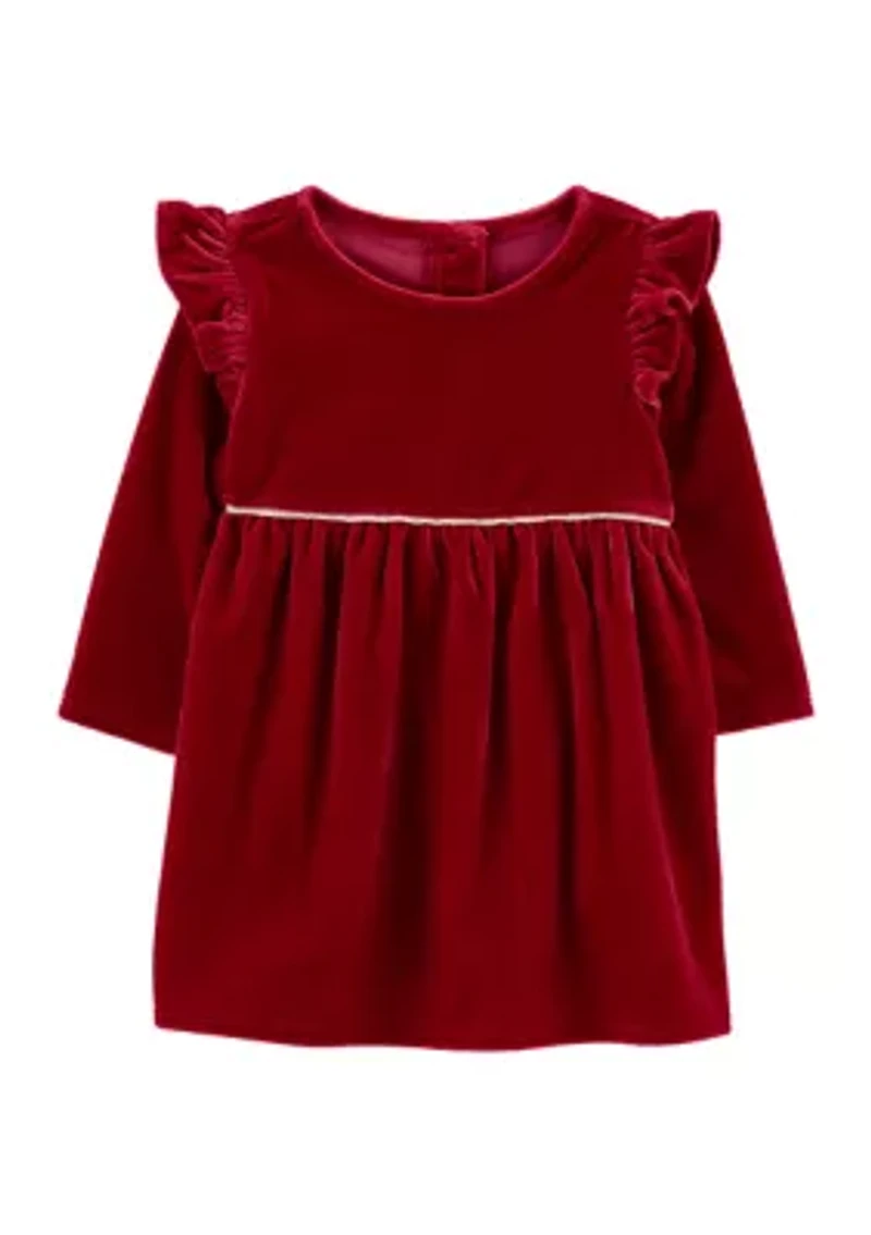 Baby Girls Stretch Velour Dress