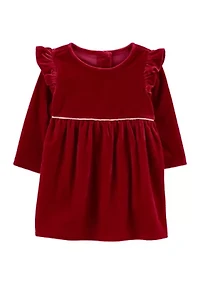 Baby Girls Stretch Velour Dress