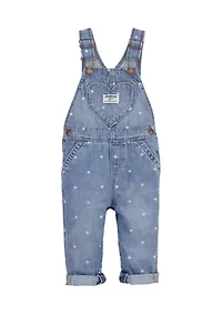Baby Girls Denim Overalls with Hearts