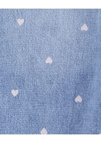 Baby Girls Denim Overalls with Hearts