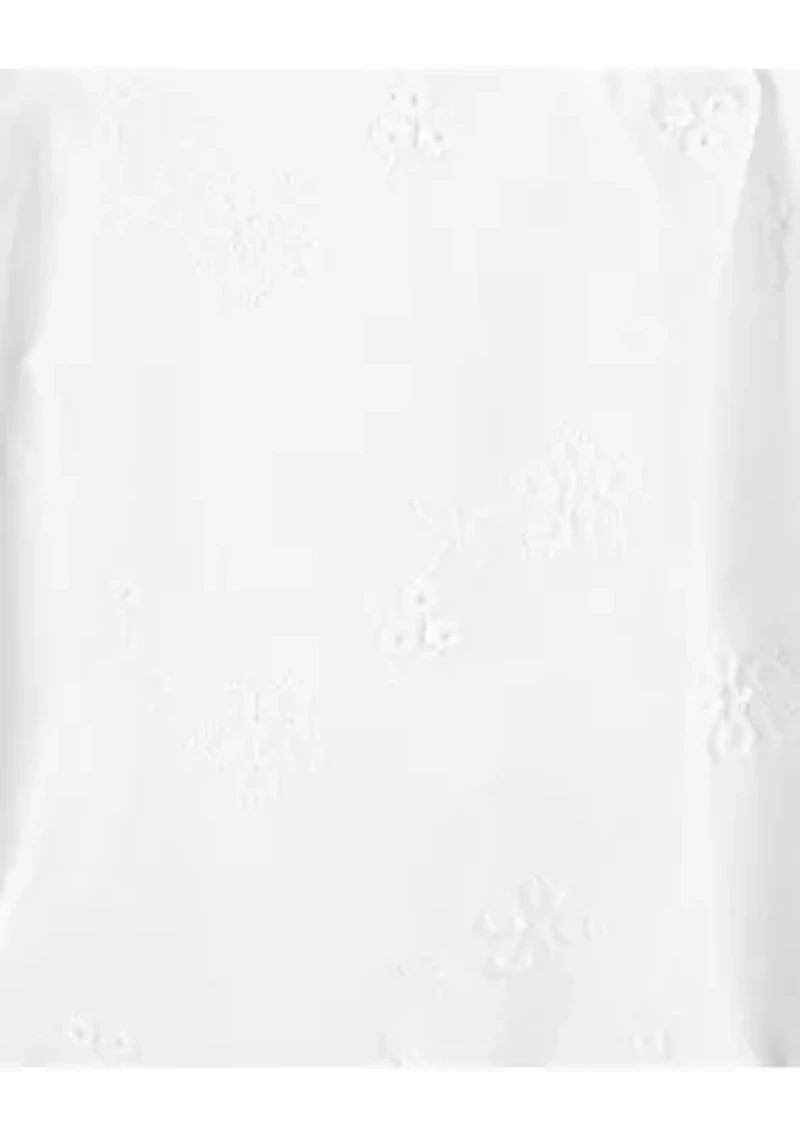 Baby Girls Sleeveless Poplin Bubble Romper