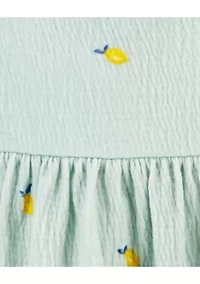 Baby Girls Sleeveless Tiered Lemon Dress