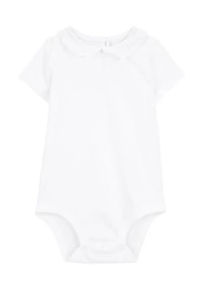 Baby Girls Short Sleeve Peter Pan Collar Bodysuit
