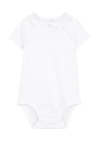 Baby Girls Short Sleeve Peter Pan Collar Bodysuit