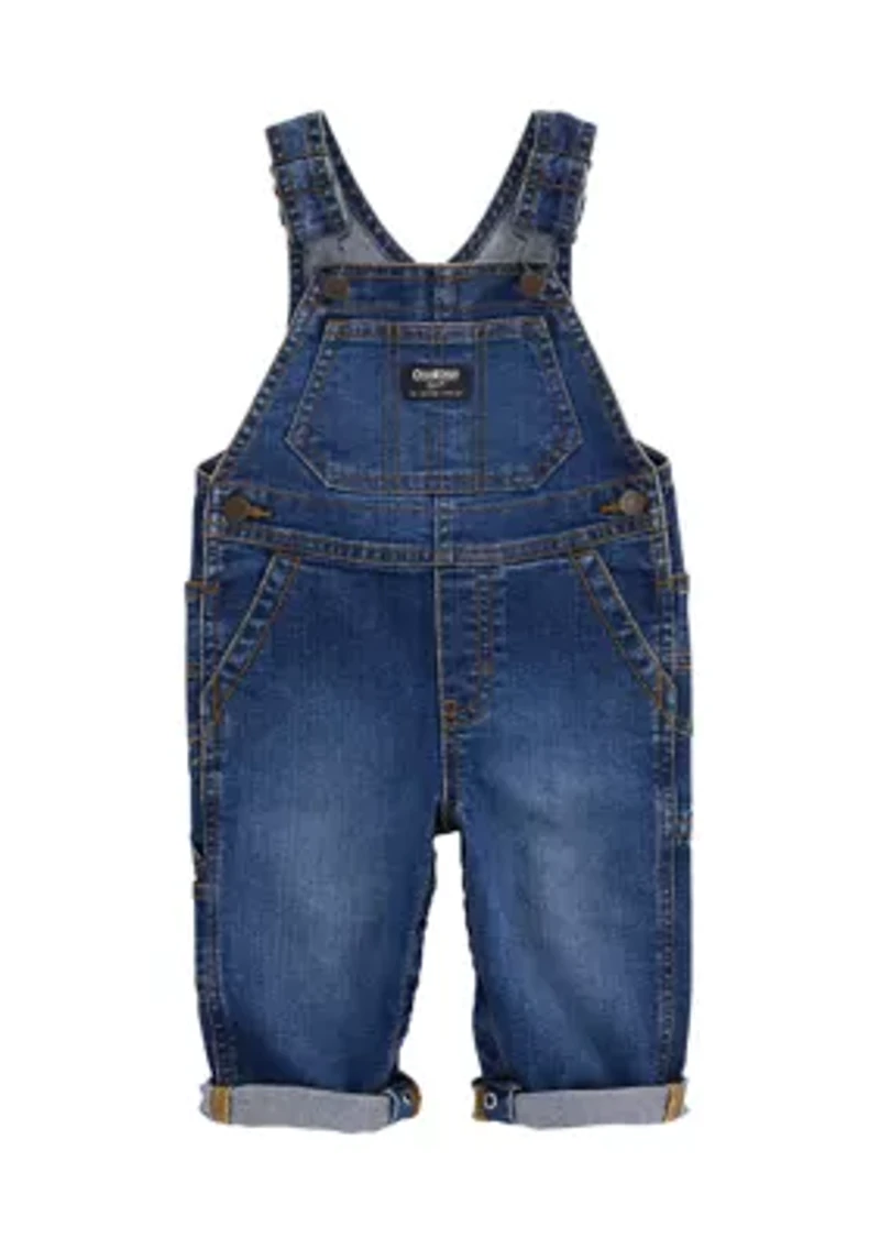 Baby Boys Stretch Denim Classic Overalls