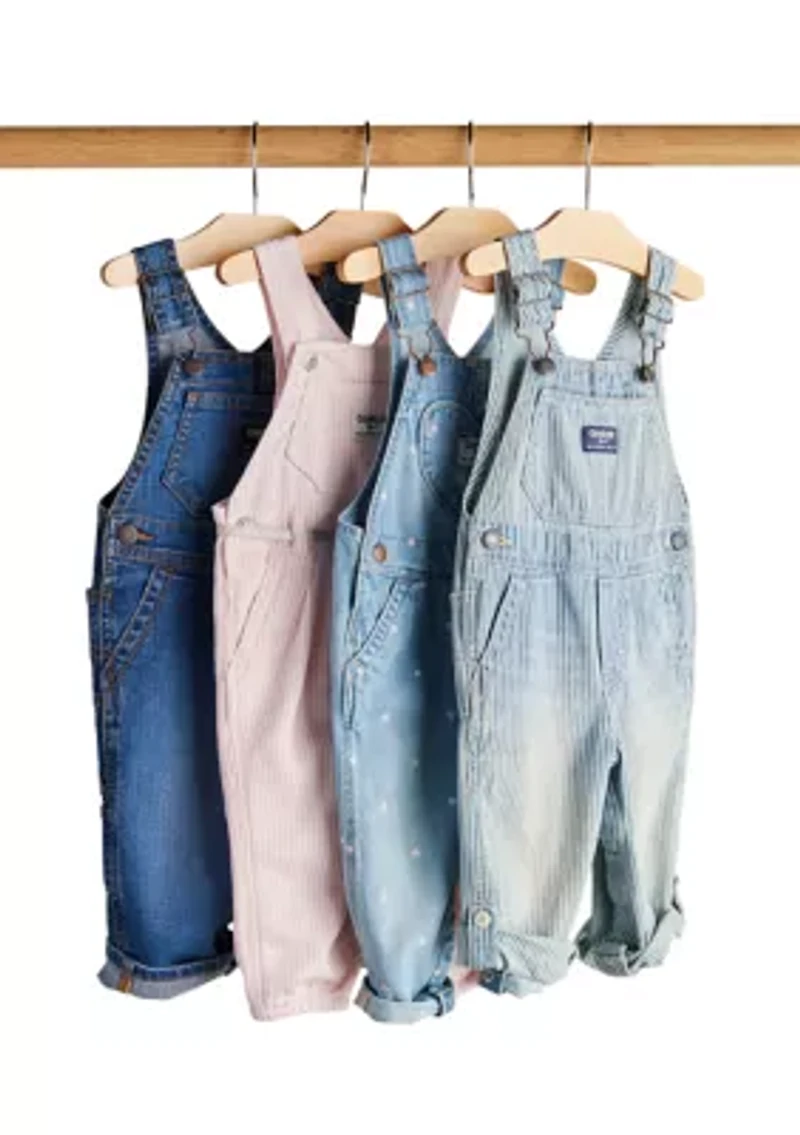 Baby Boys Stretch Denim Classic Overalls