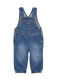 Baby Boys Knit-Like Denim Overalls