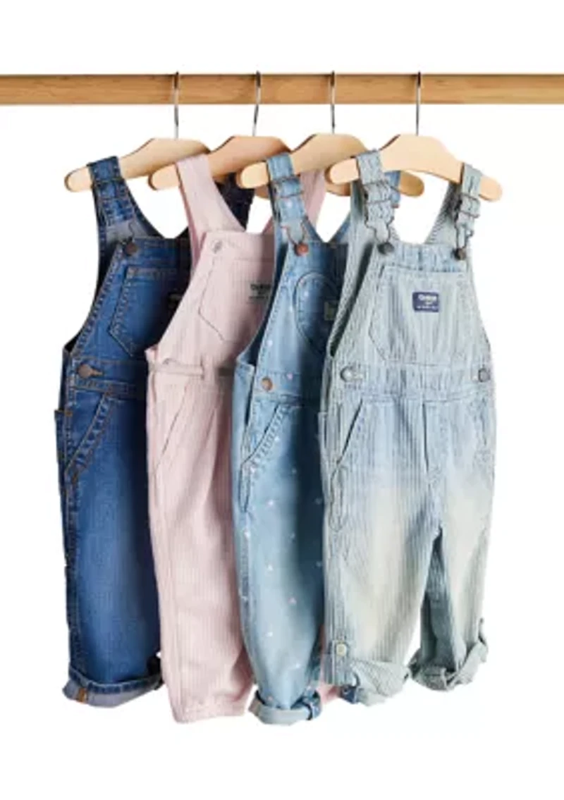 Baby Boys Knit-Like Denim Overalls