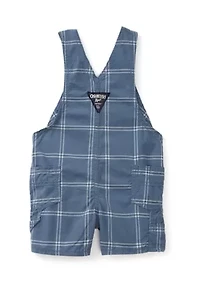 Baby Boys Windowpane Printed Woven Shortall
