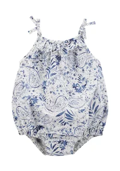 Baby Girls Woven Bubble Romper