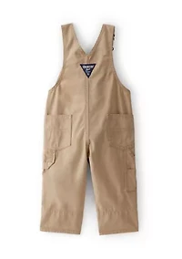Baby Boys Lightweight Plaid-Lined Canvas Overalls