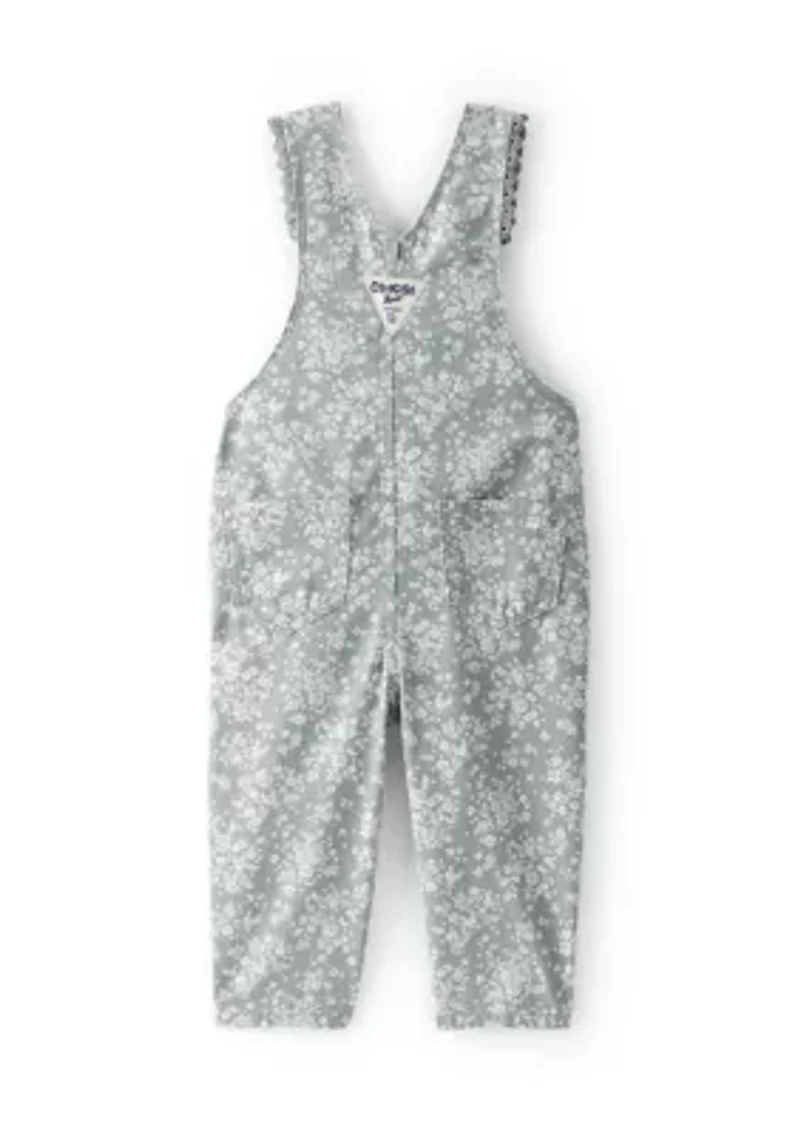 Baby Girls Floral Print Overalls