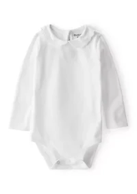 Baby Girls Scalloped Collar Long-Sleeve Bodysuit
