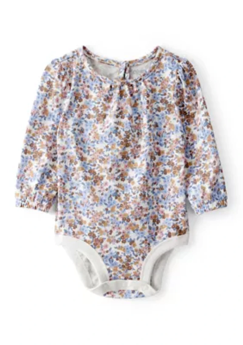 Baby Girls Floral Print Long-Sleeve Bodysuit