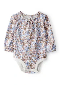 Baby Girls Floral Print Long-Sleeve Bodysuit