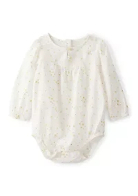 Baby Girls Star Print Cotton Long-Sleeve Fashion Bodysuit