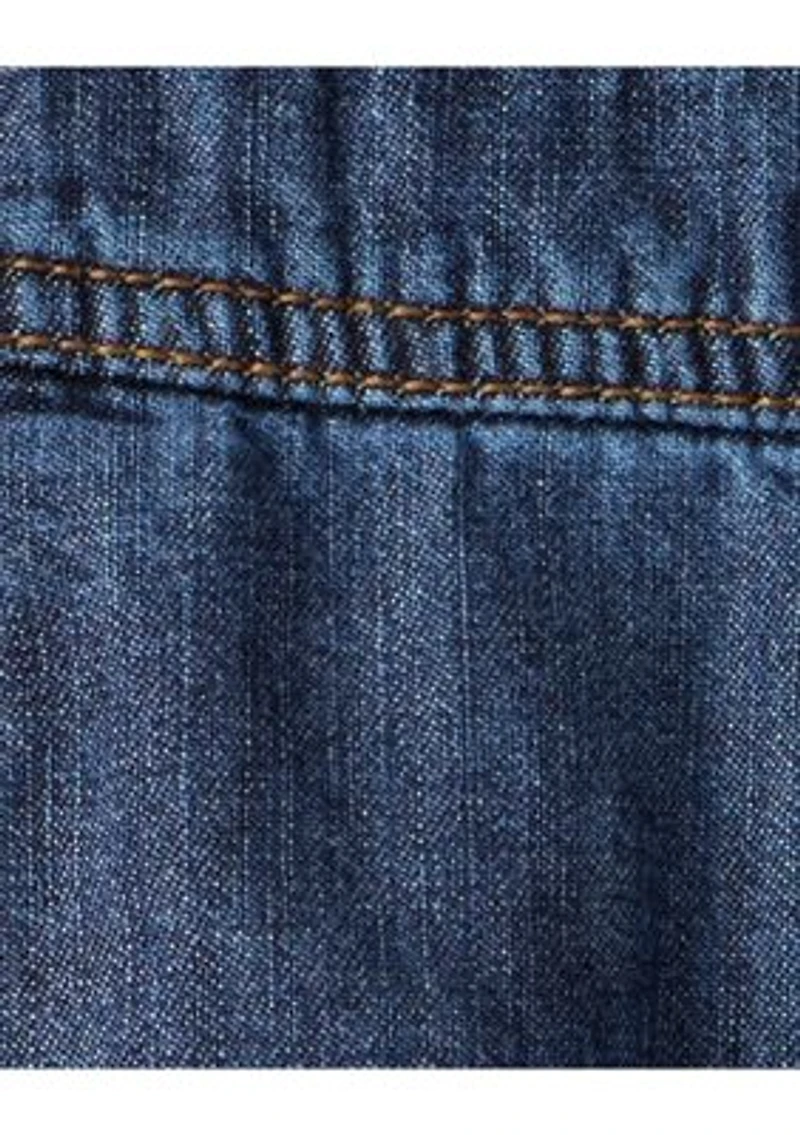 Baby Boys Buffalo Print Cotton Sleeveless Overalls