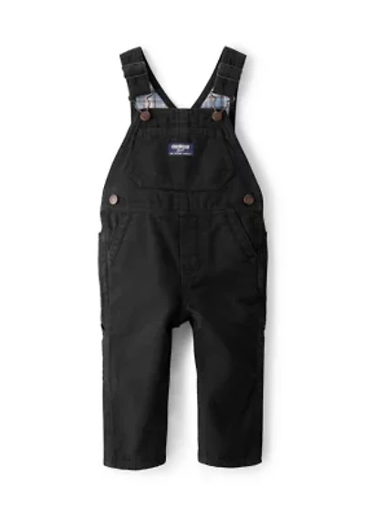 Baby Boys Herringbone Cotton Sleeveless Overalls