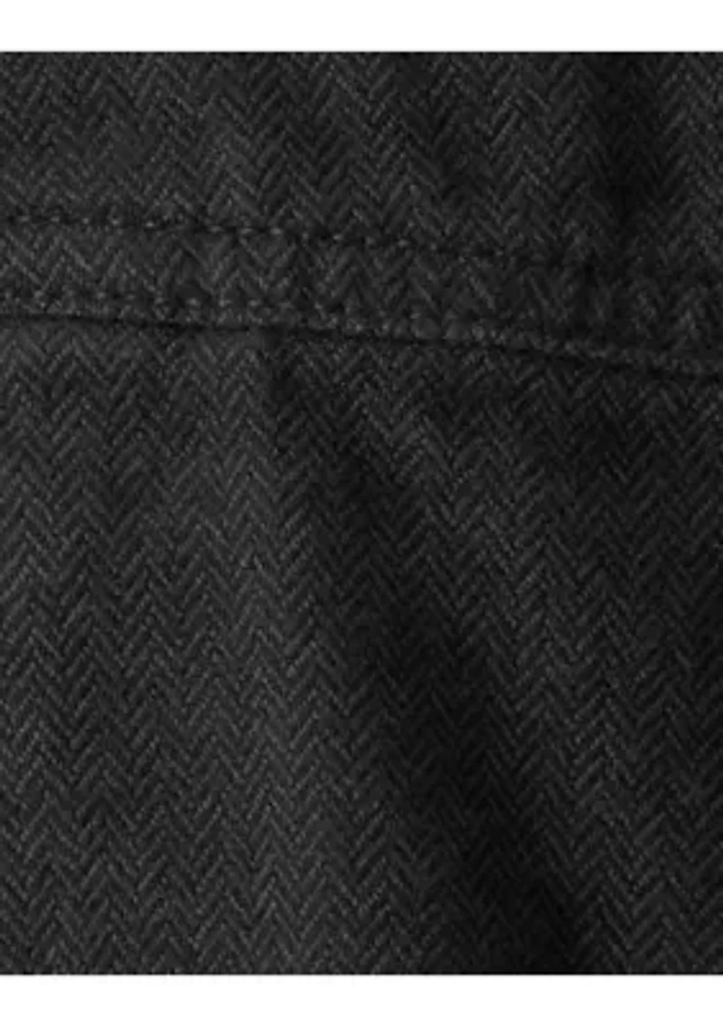 Baby Boys Herringbone Cotton Sleeveless Overalls