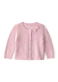 Baby Girls Button Front Bow Sweater