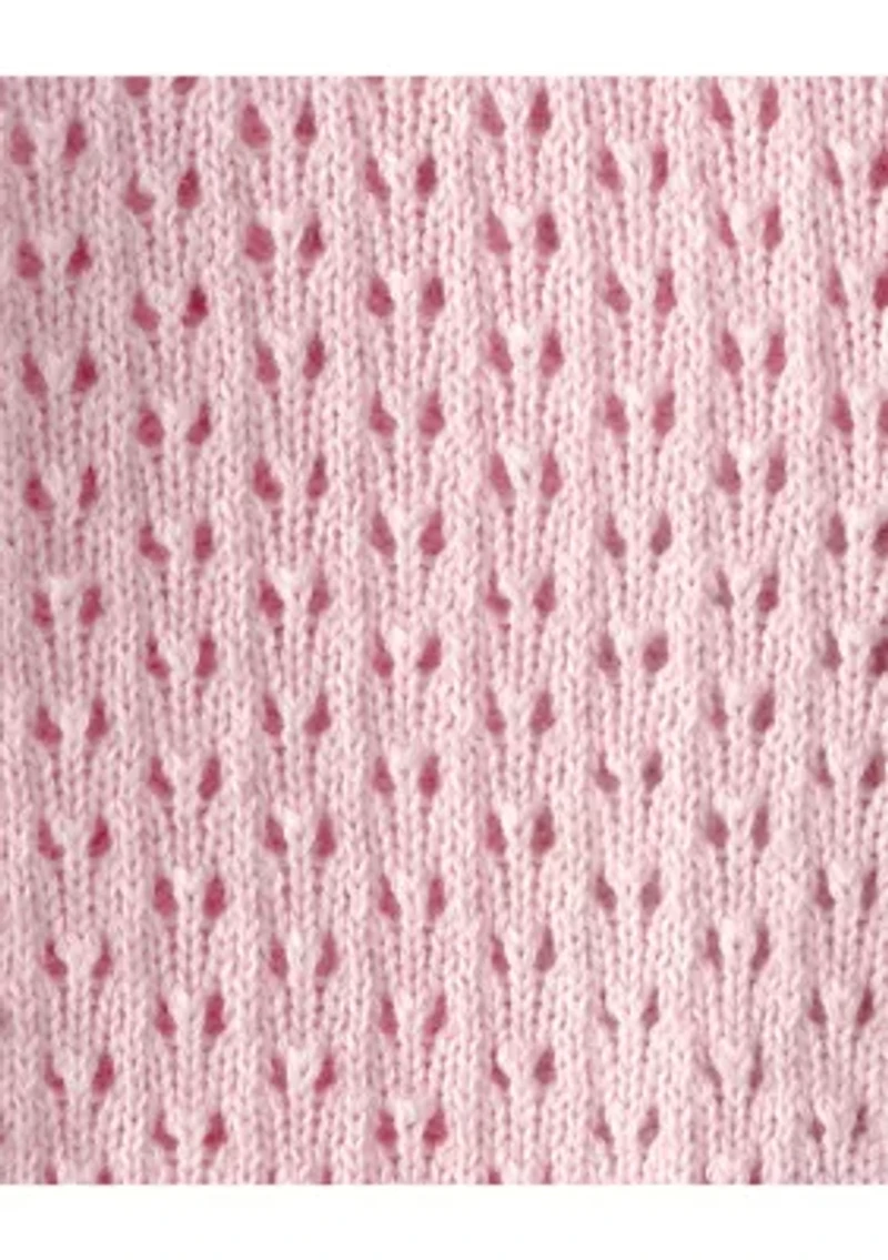 Baby Girls Button Front Bow Sweater