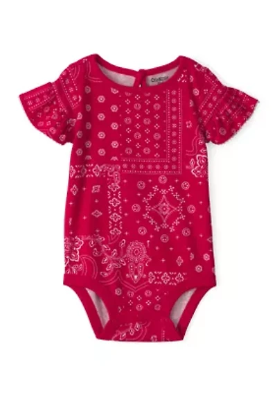 Baby Girls Flutter Sleeve Romper