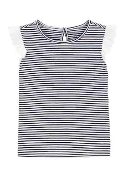 Baby Girls Flutter Sleeve Striped Top