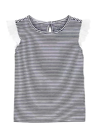 Baby Girls Flutter Sleeve Striped Top