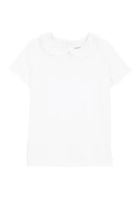 Toddler Girls Short Sleeve Peter Pan Collar Top