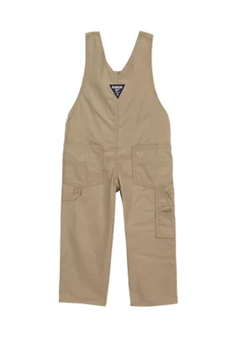 Toddler Boys Plaid Lined Overalls