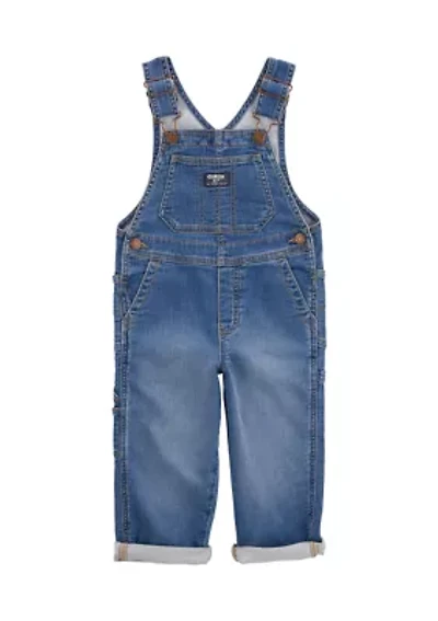 Toddler Boys Knit Denim Overalls