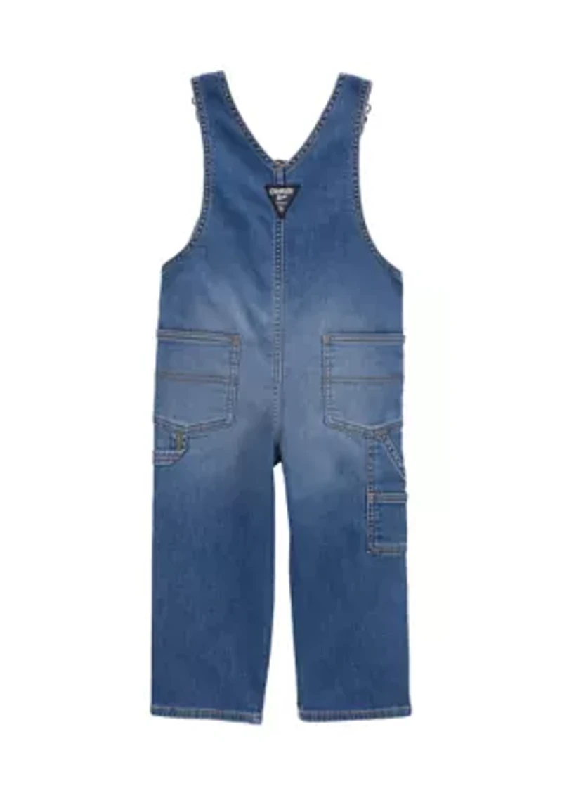 Toddler Boys Knit Denim Overalls
