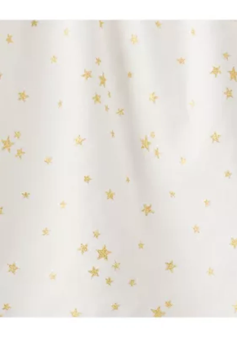 Toddler Girls Star Print Cotton Long-Sleeve Top