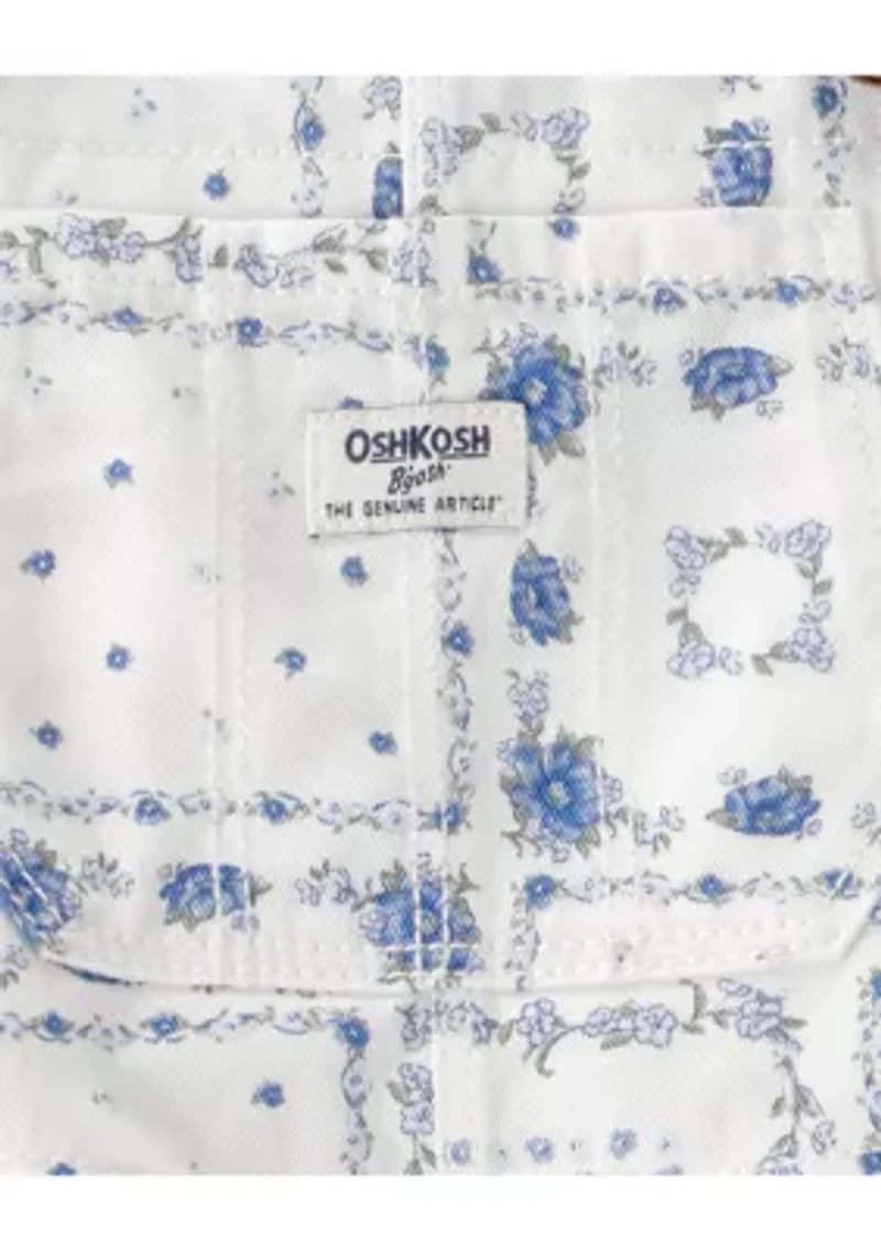 Toddler Girls Printed Overalls