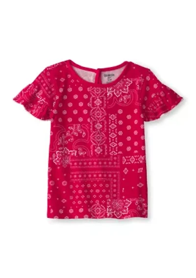 Toddler Girls Flutter Sleeve Top