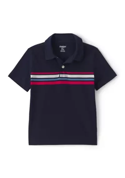 Toddler Boys Striped Polo Shirt