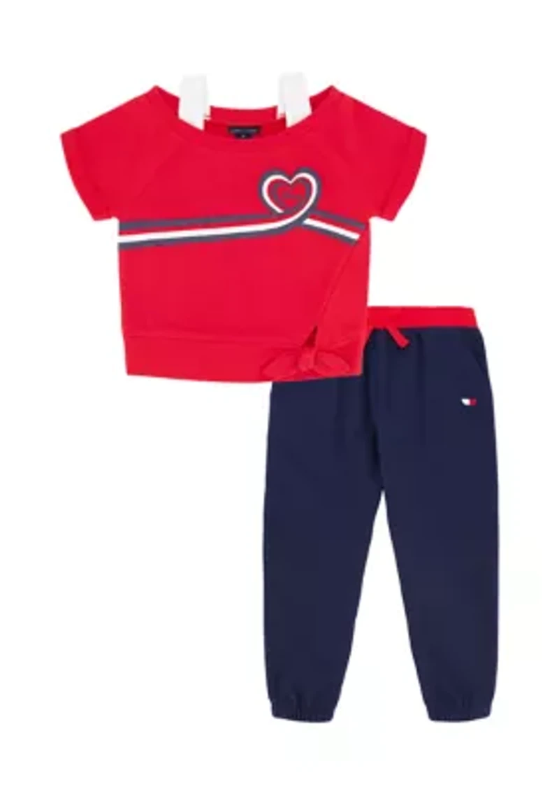 Baby Girls Heart Logo Set
