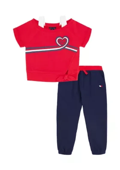 Baby Girls Heart Logo Set