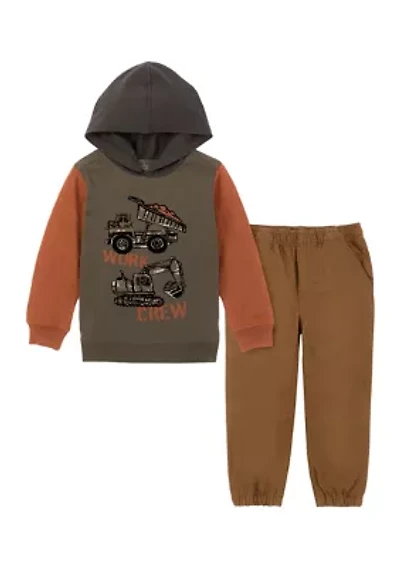 Baby Boys Construction Hoodie and Pants Set