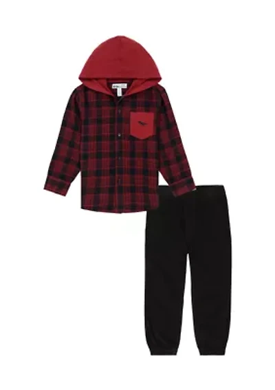 Baby Boys Woven Shirt and Joggers Set