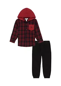 Baby Boys Woven Shirt and Joggers Set