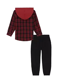 Baby Boys Woven Shirt and Joggers Set