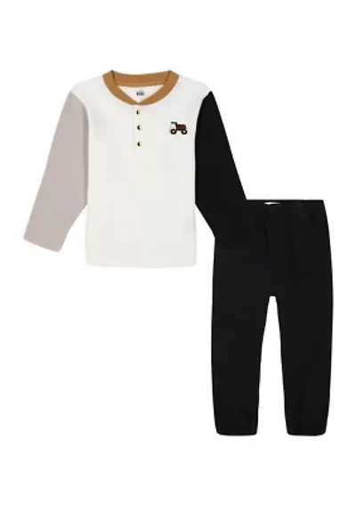 Baby Boys 2 Piece Knit T-Shirt and Woven Joggers Set