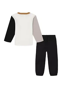 Baby Boys 2 Piece Knit T-Shirt and Woven Joggers Set
