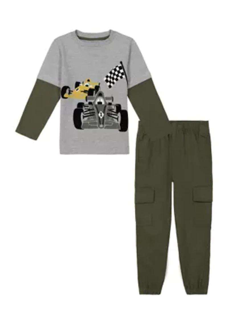 Baby Boys Racing Graphic T-Shirt and Joggers Set